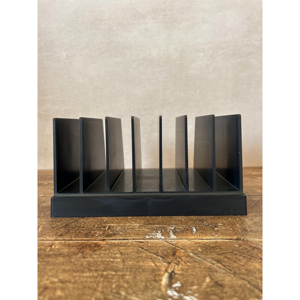 Vintage Korr Mid Century Desk Organizer - Black Letter Tray - Retro Paper Holder - Picture 10 of 13